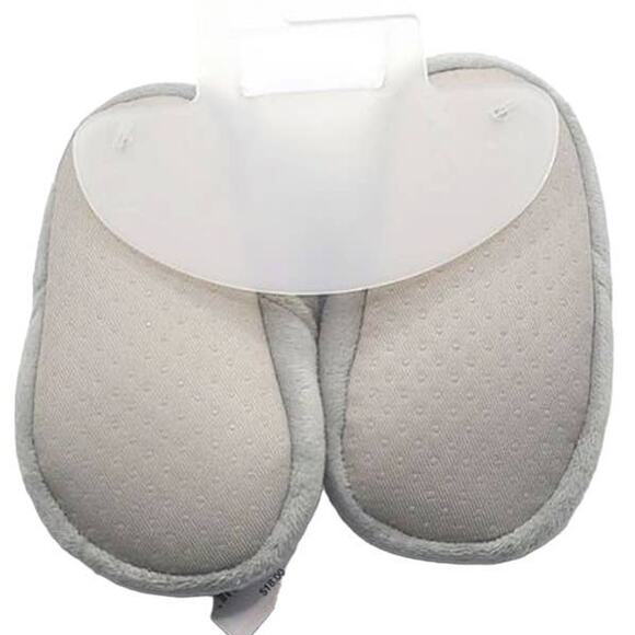 NWOT Lauren Conrad Infant Baby Gray Velour Bow Mini Slippers Size 3 9–12 Months - Picture 4 of 5